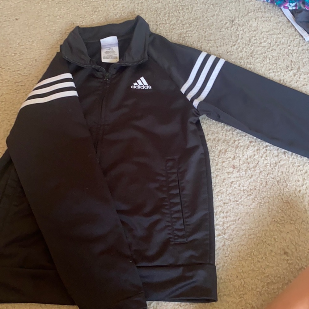 adidas black zip up sweatshirt